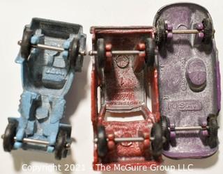 Group of Vintage Metal Toy Cars.  Includes Tootsie Toy. 