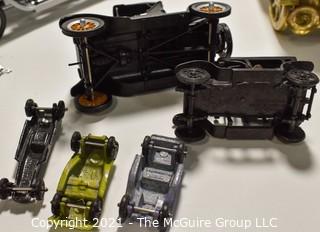 Group of Vintage Metal Toy Cars.  Includes Tootsie Toy. 