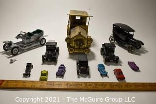 Group of Vintage Metal Toy Cars.  Includes Tootsie Toy. 