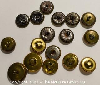 Collection of Vintage Brass Buttons from Boys Scout Uniform and Other Fraternal Orders. 