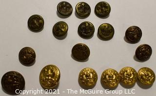 Collection of Vintage Brass Buttons from Boys Scout Uniform and Other Fraternal Orders. 