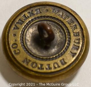 Eight (8) Vintage Brass Military Buttons; (6) Made by Waterbury. 