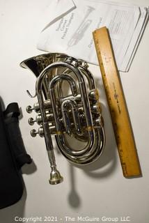 Pocket Trumpet Coronet with Case & Owners Manual, Lightly Used.  