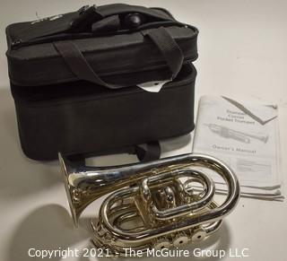 Pocket Trumpet Coronet with Case & Owners Manual, Lightly Used.  