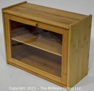 Laura's Green Kitchen Double Layer Bamboo Bread Box with Clear Window