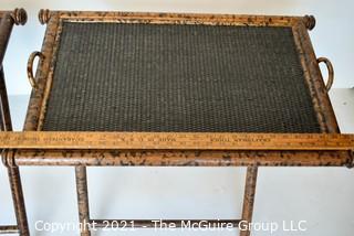 Two (2) Asian Style Rattan TV Trays or Tables.  