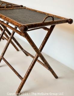 Two (2) Asian Style Rattan TV Trays or Tables.  