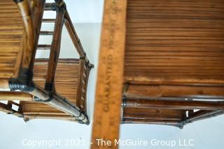 Set of Two (2) Asian Style Rattan End Tables. 