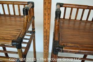 Set of Two (2) Asian Style Rattan End Tables. 