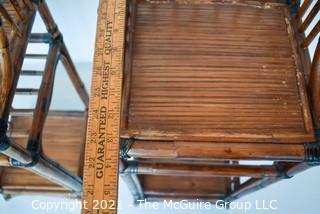 Set of Two (2) Asian Style Rattan End Tables. 