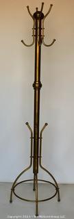 Vintage Brass Floor Coat Rack.  Measure 71" Tall. 