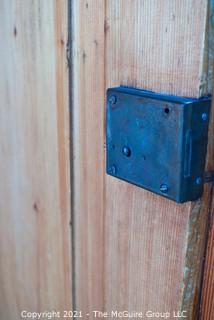 Antique Circa 1850 Hand Carved Pine Two Door Armoir with Key Lock.  Measures 39" x 23" x 70". Additional Info added 8.12.21@2"40pm ET {Inside width is 36"}