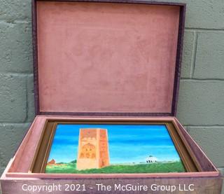 Framed Oil on Canvas Painting Signed by Artist in Suede Presentation Box. Measures 15" x 19".