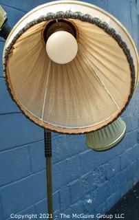 Mid Century Modern Three (3) Light Goose Neck Floor Lamp with Original Shades.   Shades have some wear due to age.  