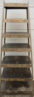 Vintage Industrial Dan-Dee Strong and Security Box Display Shelf made by Erie Art Metal Co. PA.  Measures 5' 3" Tall.