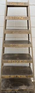 Vintage Industrial Dan-Dee Strong and Security Box Display Shelf made by Erie Art Metal Co. PA.  Measures 5' 3" Tall.