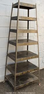 Vintage Industrial Dan-Dee Strong and Security Box Display Shelf made by Erie Art Metal Co. PA.  Measures 5' 3" Tall.