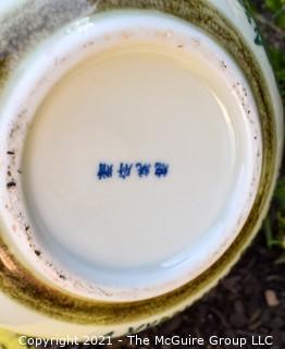 Asian Round Hand Painted Floral Vase with Chop Mark on Bottom.  Measures 9" tall.