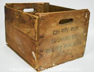 Cherry Run Orchard Co. Wooden Crate; WV