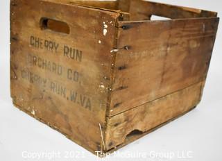 Cherry Run Orchard Co. Wooden Crate; WV