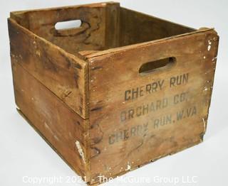 Cherry Run Orchard Co. Wooden Crate; WV