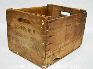 Cherry Run Orchard Co. Wooden Crate; WV