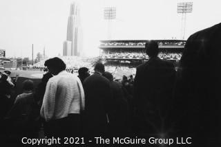 1960 World Series: Rickerby: Negatives Only: Pittsburgh Pirate Fans Storm Forbes Field