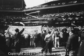 1960 World Series: Rickerby: Negatives Only: Pittsburgh Pirate Fans Storm Forbes Field