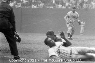 Rickerby(?): Negatives Only: Brooklyn Dodgers vs New York Giants; Willie Mays, Hodges Sauer Walker