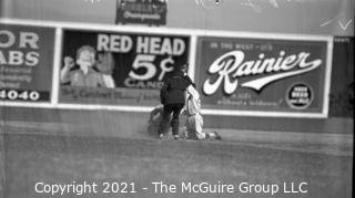 Vintage Baseball Negative: 1940's Pacific Coast Game? - Seals vs team with stars on their backs