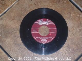 Vintage Baseball 45 rpm Records: Mickey Mantle / Teresa Brewer  and "Take Me Out To The Ball Game"