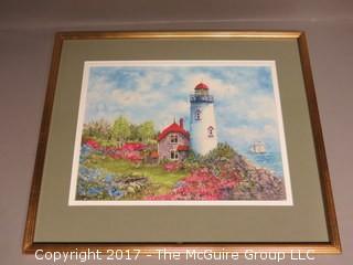 Framed Print of Lighthouse; 17 x 20"