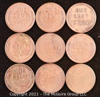 Numismatic: U.S. Coins: (9) Wheat Cents