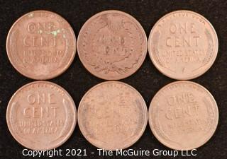 Numismatic: U.S. Coins: (6) Wheat Cents