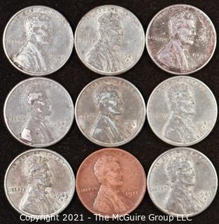 Numismatic: U.S. Coins: (9) Wheat Cents