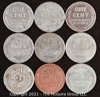 Numismatic: U.S. Coins: (9) Wheat Cents