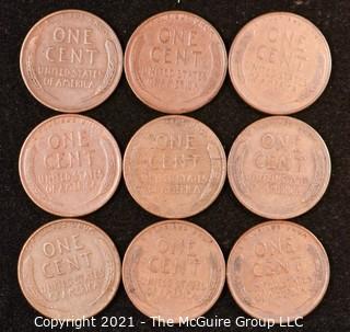 Numismatic: U.S. Coins: (9) Wheat Cents