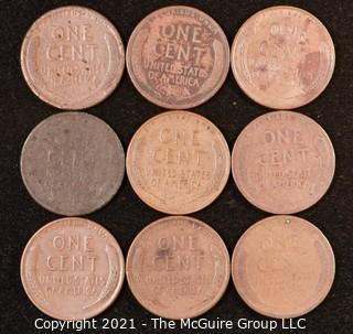 Numismatic: U.S. Coins: (9) Wheat Cents