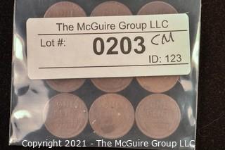 Numismatic: U.S. Coins: (9) Wheat Cents