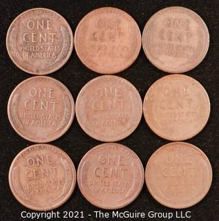 Numismatic: U.S. Coins: (9) Wheat Cents