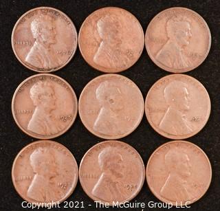 Numismatic: U.S. Coins: (9) Wheat Cents