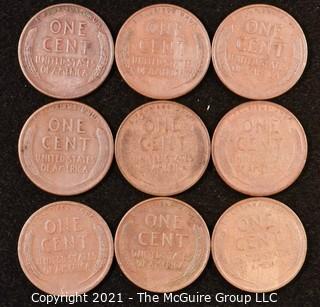 Numismatic: U.S. Coins: (9) Wheat Cents