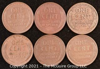 Numismatic: U.S. Coins: (6) Lincoln Wheat Cents