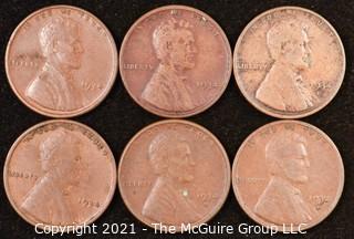 Numismatic: U.S. Coins: (6) Lincoln Wheat Cents