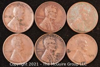 Numismatic: U.S. Coins: (6) Wheat Cents