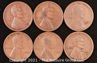 Numismatic: U.S. Coins: (6) Wheat Cents