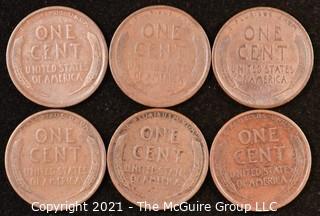 Numismatic: U.S. Coins: (6) Wheat Cents