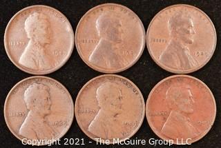 Numismatic: U.S. Coins: (6) Wheat Cents