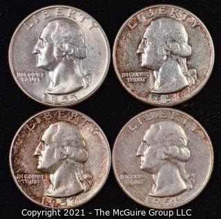 Numismatic: U.S. Coins: (4) Washington Silver Quarters