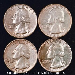 Numismatic: U.S. Coins: (4) Washington Silver Quarters